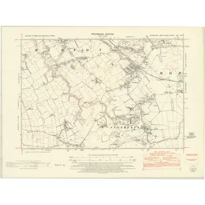 1950 Map of Yorkshire XVI.SE, 1952 Print