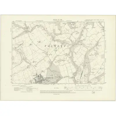 1913 Map of Yorkshire XVII.NE, 1919 Print