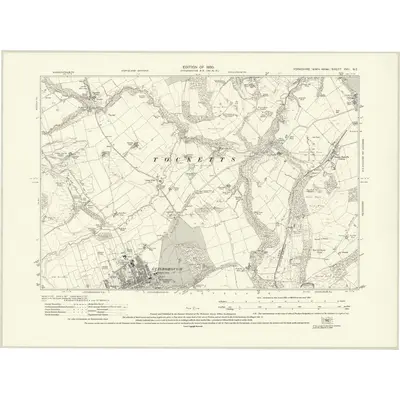 1927 Map of Yorkshire XVII.NE, 1930 Print