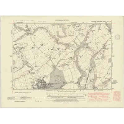 1938 Map of Yorkshire XVII.NE, 1948 Print