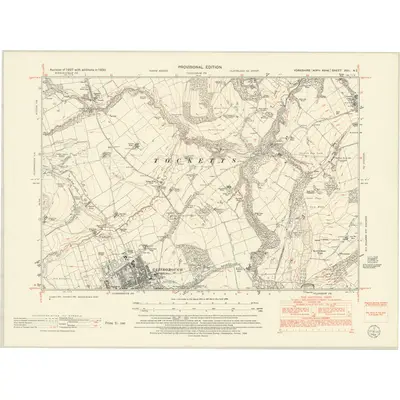 1950 Map of Yorkshire XVII.NE, 1952 Print