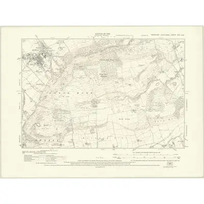 1927 Map of Yorkshire XVII.NW, 1930 Print