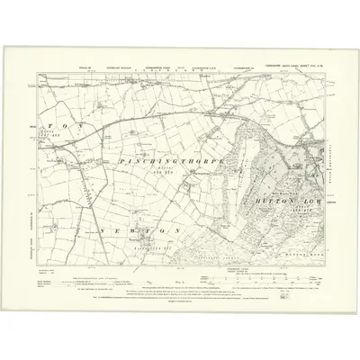1893 Map of Yorkshire XVII.SW, 1895 Print