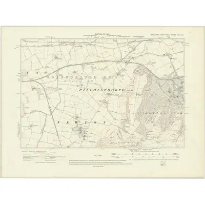1913 Map of Yorkshire XVII.SW, 1919 Print