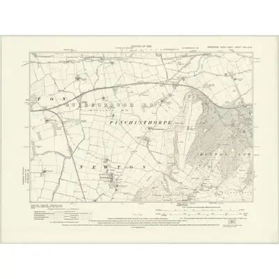 1927 Map of Yorkshire XVII.SW, 1930 Print