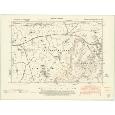 1950 Map of Yorkshire XVII.SW, 1952 Print
