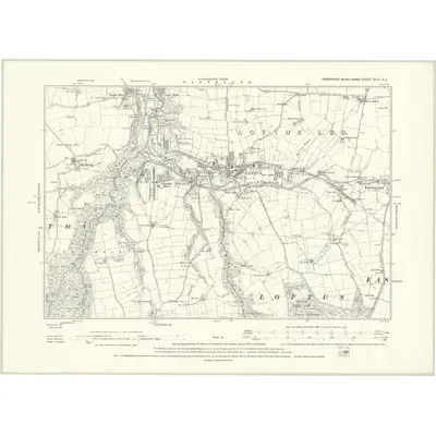 1893 Map of Yorkshire XVIII.NE, 1895 Print