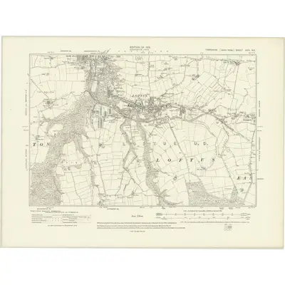 1913 Map of Yorkshire XVIII.NE, 1919 Print