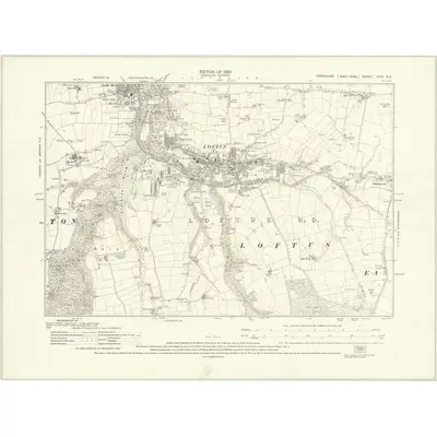 1927 Map of Yorkshire XVIII.NE, 1930 Print