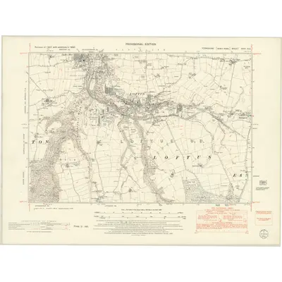 1950 Map of Yorkshire XVIII.NE, 1952 Print
