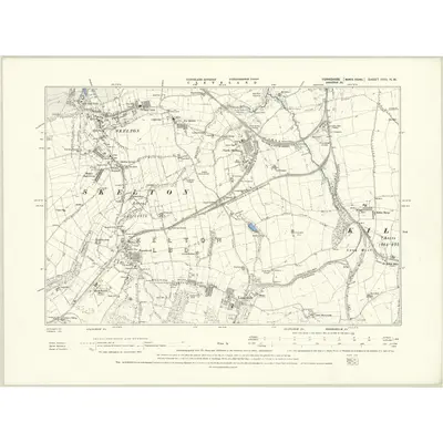 1893 Map of Yorkshire XVIII.NW, 1895 Print