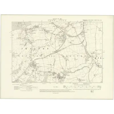 1913 Map of Yorkshire XVIII.NW, 1920 Print