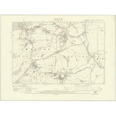 1927 Map of Yorkshire XVIII.NW, 1930 Print