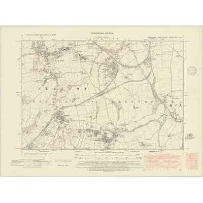 1938 Map of Yorkshire XVIII.NW, 1948 Print