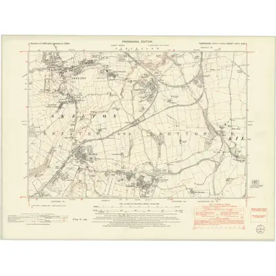 1950 Map of Yorkshire XVIII.NW, 1952 Print