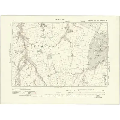 1927 Map of Yorkshire XVIII.SE, 1930 Print