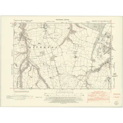 1950 Map of Yorkshire XVIII.SE, 1952 Print