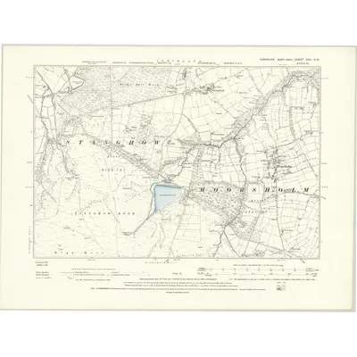 1893 Map of Yorkshire XVIII.SW, 1895 Print