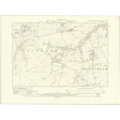 1927 Map of Yorkshire XVIII.SW, 1931 Print