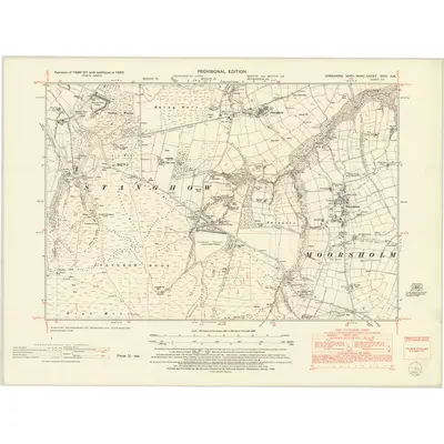1950 Map of Yorkshire XVIII.SW, 1952 Print
