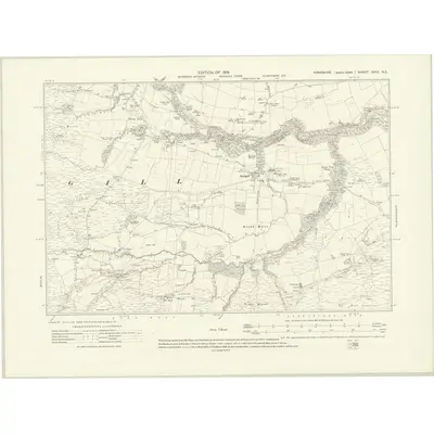 1912 Map of Yorkshire XXIII.NE, 1919 Print