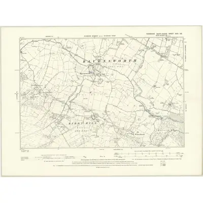 1892 Map of Yorkshire XXIV.SE, 1895 Print