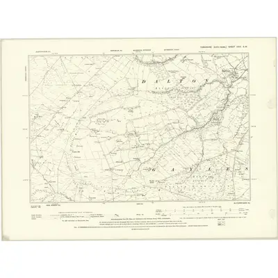 1892 Map of Yorkshire XXIV.SW, 1895 Print