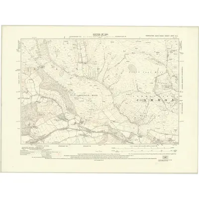 1927 Map of Yorkshire XXIX.NE, 1930 Print