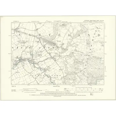 1892 Map of Yorkshire XXIX.NW, 1895 Print