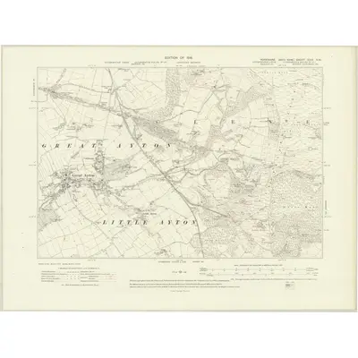 1913 Map of Yorkshire XXIX.NW, 1919 Print