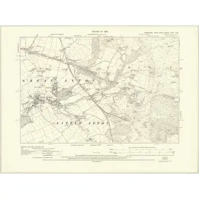 1927 Map of Yorkshire XXIX.NW, 1930 Print