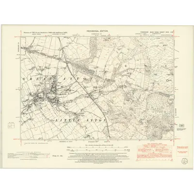 1950 Map of Yorkshire XXIX.NW, 1952 Print