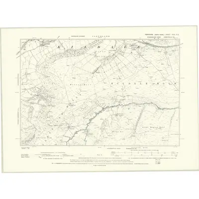 1892 Map of Yorkshire XXIX.SE, 1895 Print