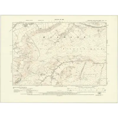 1927 Map of Yorkshire XXIX.SE, 1930 Print