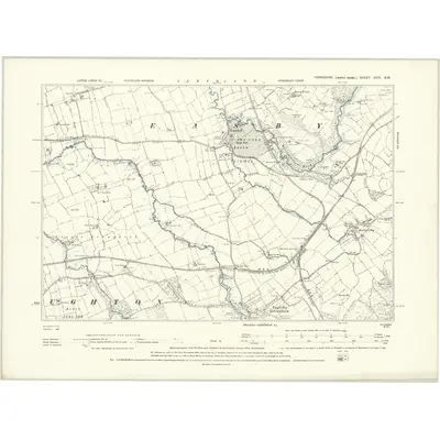 1892 Map of Yorkshire XXIX.SW, 1895 Print