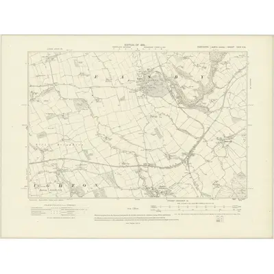 1910 Map of Yorkshire XXIX.SW, 1919 Print