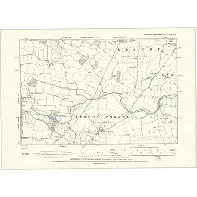 1892 Map of Yorkshire XXV.NE, 1895 Print