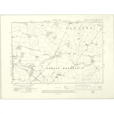 1912 Map of Yorkshire XXV.NE, 1915 Print
