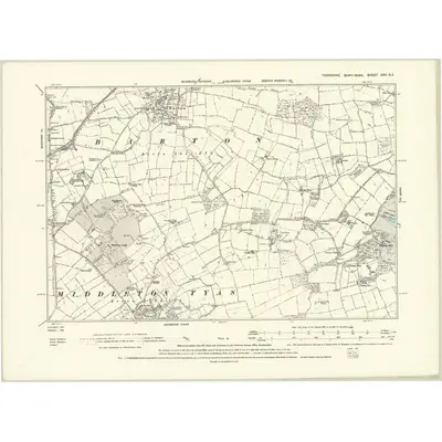 1892 Map of Yorkshire XXV.SE, 1895 Print