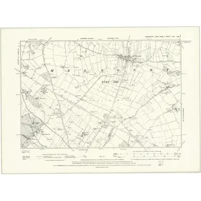 1892 Map of Yorkshire XXV.SW, 1895 Print