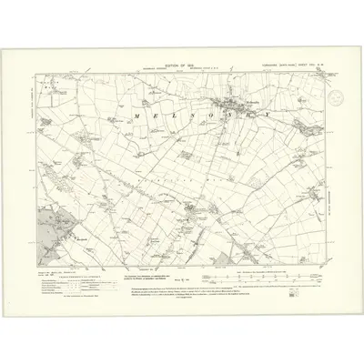 1912 Map of Yorkshire XXV.SW, 1919 Print