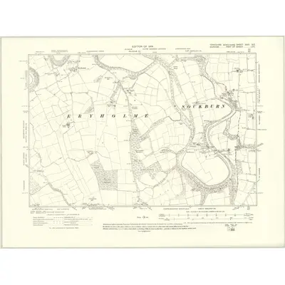 1912 Map of Yorkshire XXVI.SE, 1919 Print