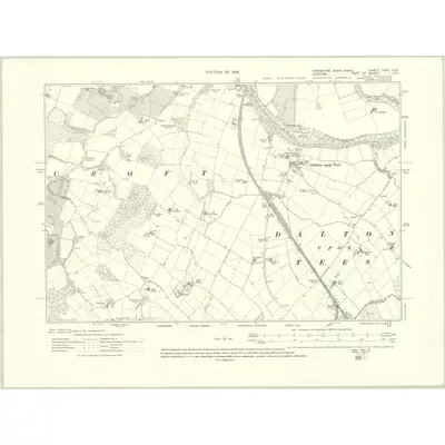 1912 Map of Yorkshire XXVI.SW, 1919 Print