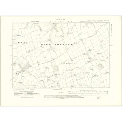 1912 Map of Yorkshire XXVII.SW, 1919 Print