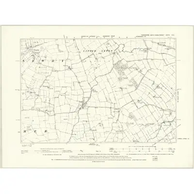 1892 Map of Yorkshire XXVIII.NE, 1895 Print