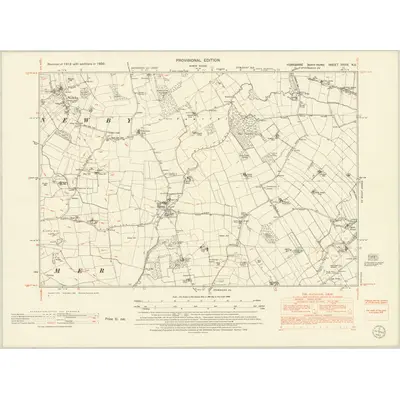 1950 Map of Yorkshire XXVIII.NE, 1952 Print