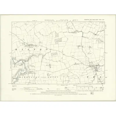 1893 Map of Yorkshire XXVIII.NW, 1895 Print