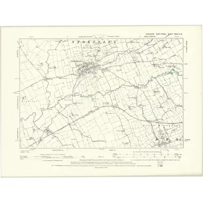 1892 Map of Yorkshire XXVIII.SE, 1895 Print