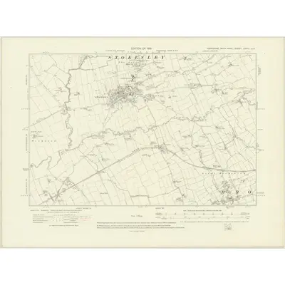 1913 Map of Yorkshire XXVIII.SE, 1919 Print