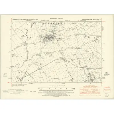 1950 Map of Yorkshire XXVIII.SE, 1952 Print
